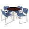 Regency Kee Round Table & Chair Set, Wood, Metal, Polypropylene Top TB42RNDMHBPCM44BE - alternate 1